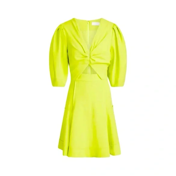 NWT Jonathan Simkhai Kayleigh Textured Ripple Crepe V Neck Dress - Picture 4 of 6